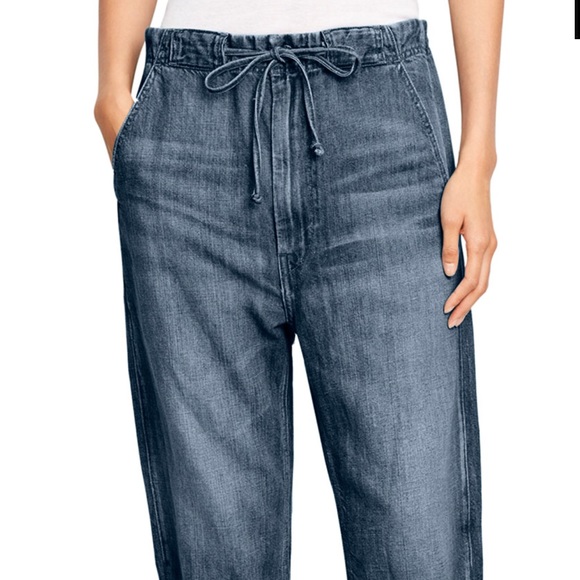 drawstring denim pants